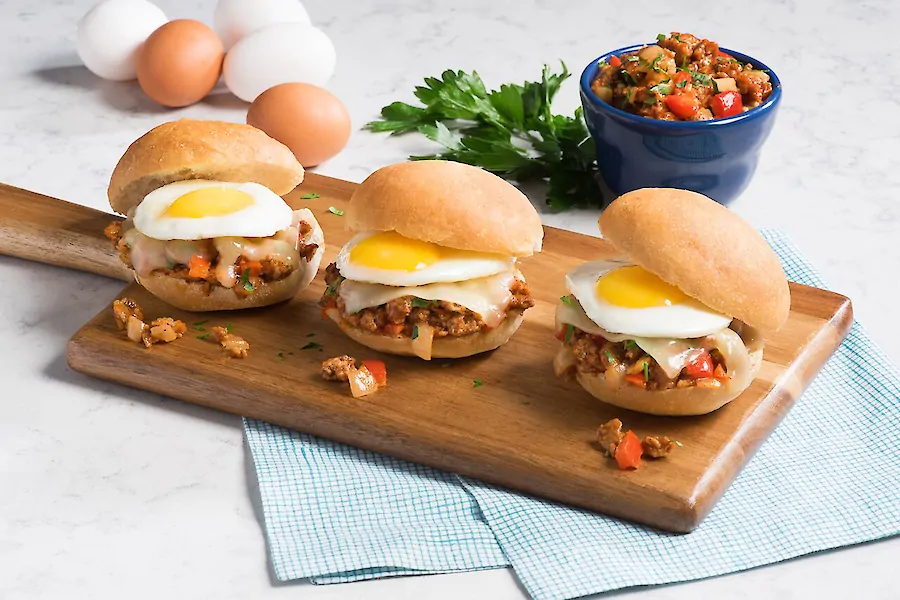 turkey-sloppy-joe-sliders-with-fried-eggs